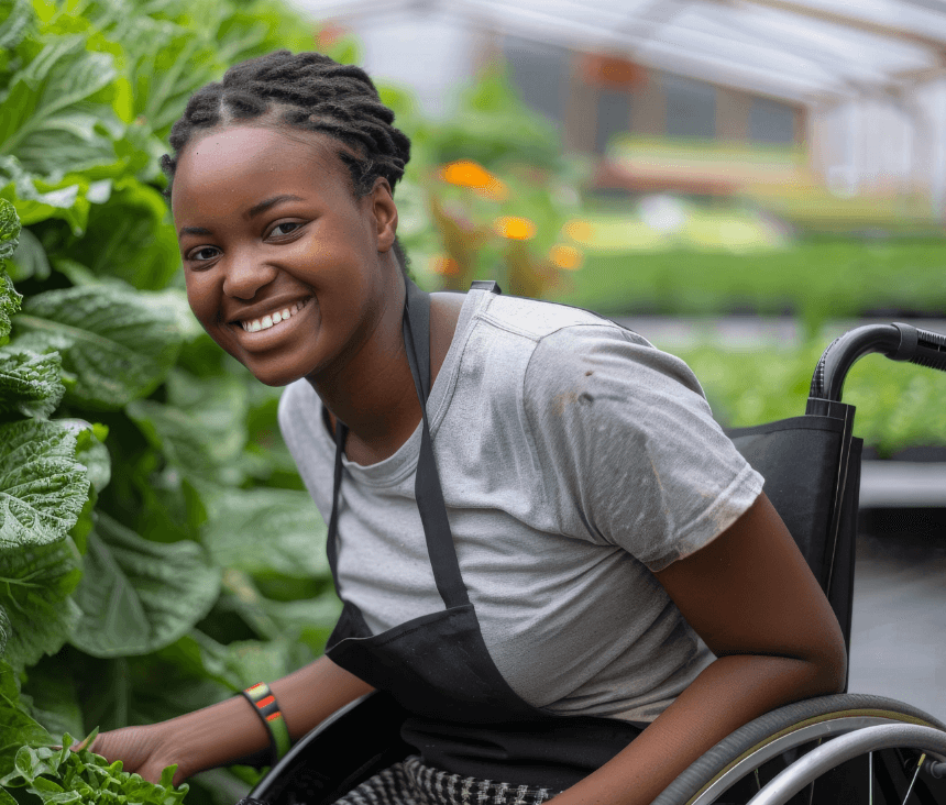 African Woman Harvesting Vegetables